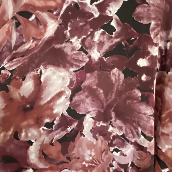 CONNECTED APPAREL Womens Burgundy Flora Cape Below The Knee Shift Dress Plus 20W - Picture 3 of 13